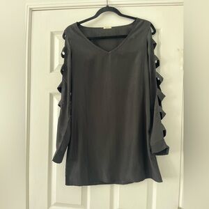Black mini dress with cutout sleeves - size SMALL